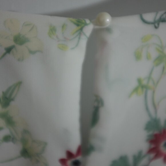 Suzy Shier white floral botanic print sleeveless chiffon dress high low size XS - Picture 3 of 11